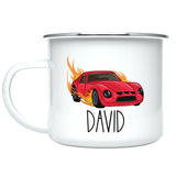 Custom Kids Mug for Boys, Race Car Hot Chocolate Toddler Mug
