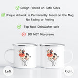 Custom Kids Mug with Name for Boys & Girls, Cow Hot Chocolate Toddler Mug