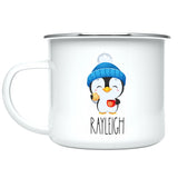 Custom Kids Mug with Name for Boys & Girls, Penguin Hot Chocolate Toddler Mug