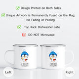 Custom Kids Mug with Name for Boys & Girls, Penguin Hot Chocolate Toddler Mug