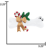 Personalized Ribbon on Dog Bone Christmas Ornament