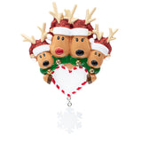 Personalized Reindeer Family of 4 Christmas Ornament