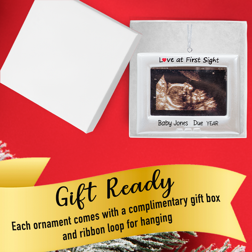 Personalized Ultrasound Christmas Ornament / Picture Frame