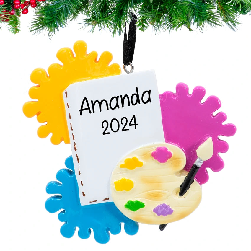 Personalized Painting Artist Palette Christmas Ornament