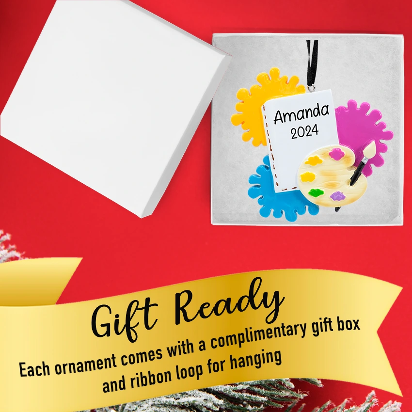 Personalized Painting Artist Palette Christmas Ornament