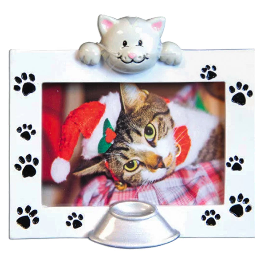 Personalized Cat Picture Frame Christmas Ornament