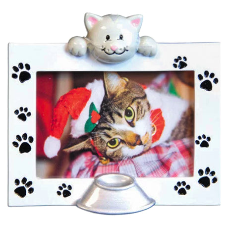 Personalized Cat Picture Frame Christmas Ornament