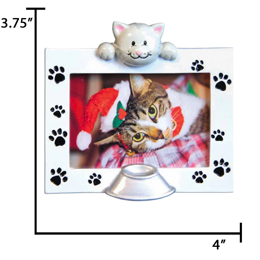 Personalized Cat Picture Frame Christmas Ornament