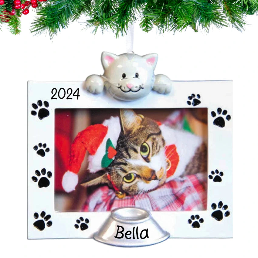 Mini Cat Picture Frame Personalized Cat Picture Frame Christmas Ornament