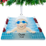 Personalized Swimmer Christmas Ornament / Girl Swimming