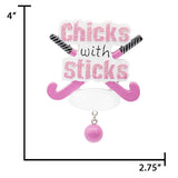Personalized Chicks with Sticks Hockey Christmas Ornament