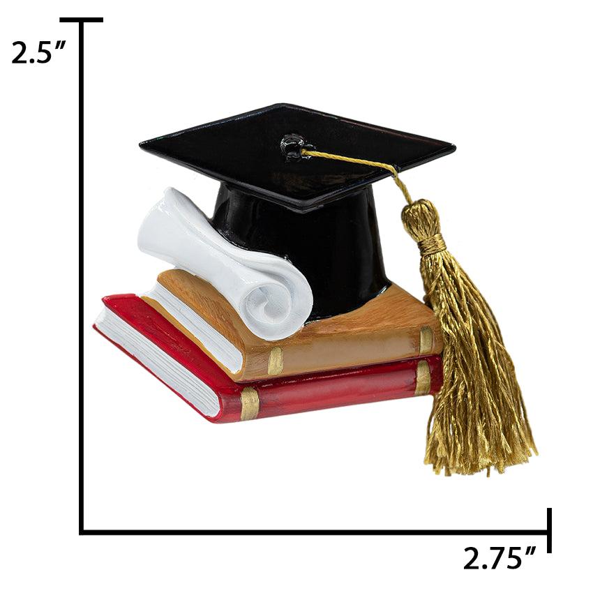 Personalized Graduation Christmas Ornament - Cap & Books