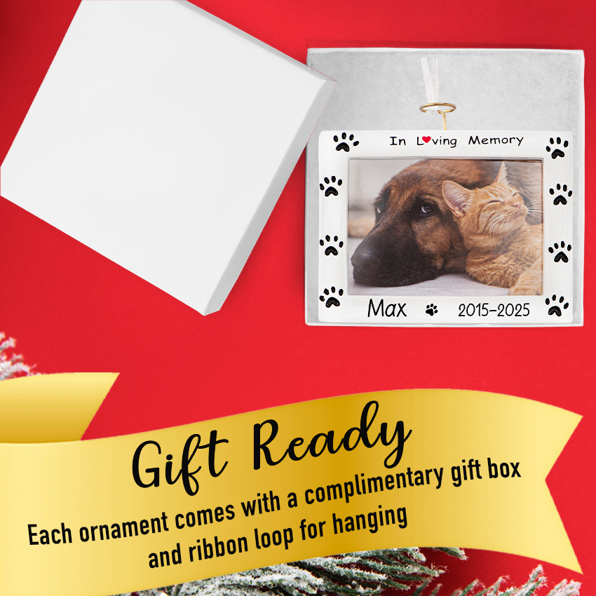 Personalized Pet Memorial Picture Frame Christmas Ornament