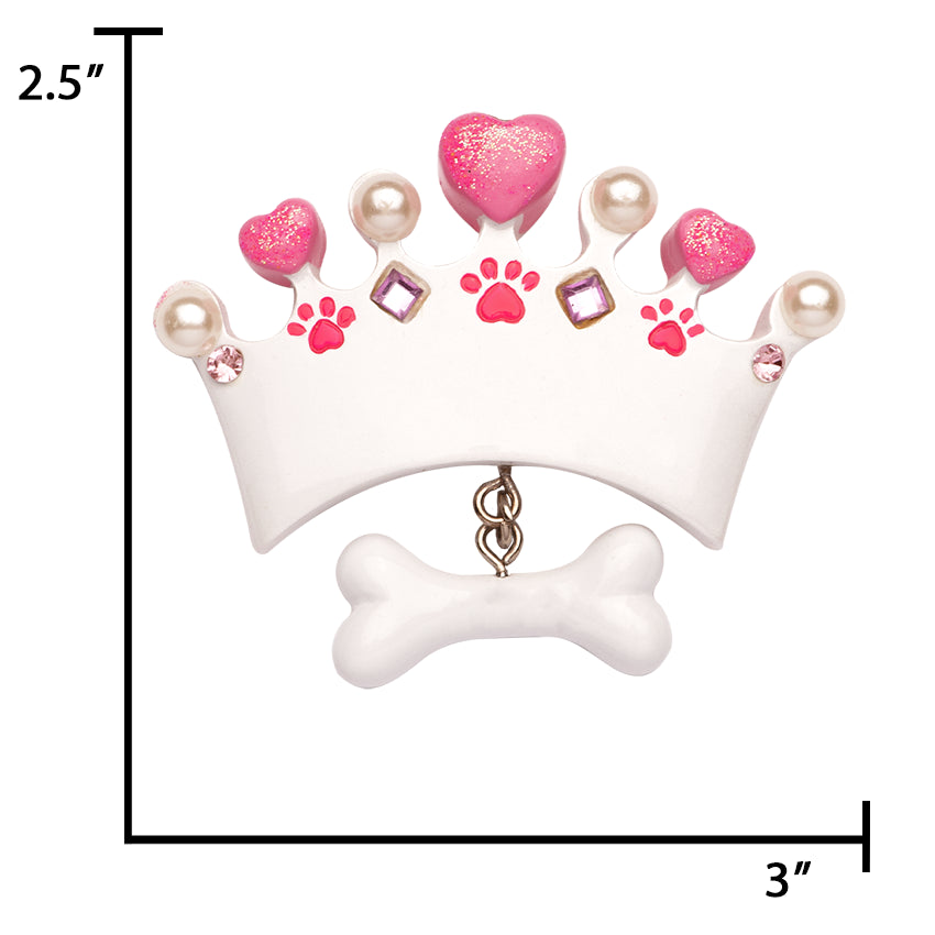Personalized Dog Crown with Bone Christmas Ornament