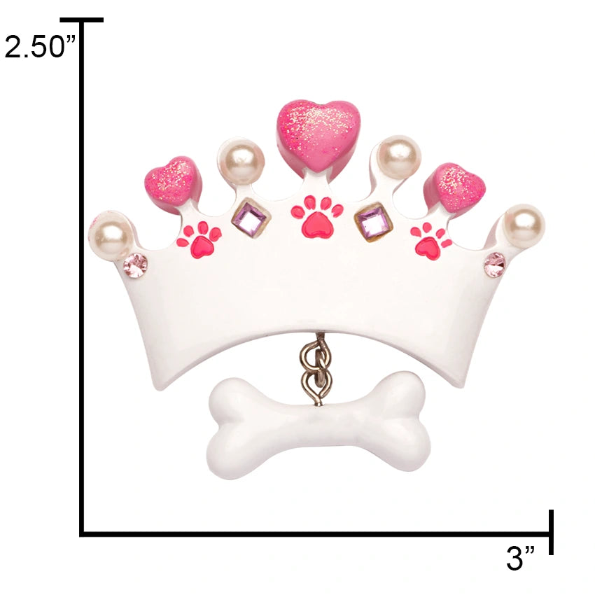 Custom Dog Crown with Bone Christmas Ornament