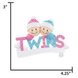 Personalized Twin Boy & Girl Christmas Ornament
