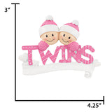 Personalized Twin Girls Christmas Ornament