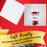 Christmas ornament coffee in a gift box , a charming decoration to showcase your love for coffee.