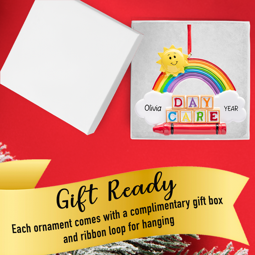 Personalized Daycare Christmas Ornament - Building‑Brick