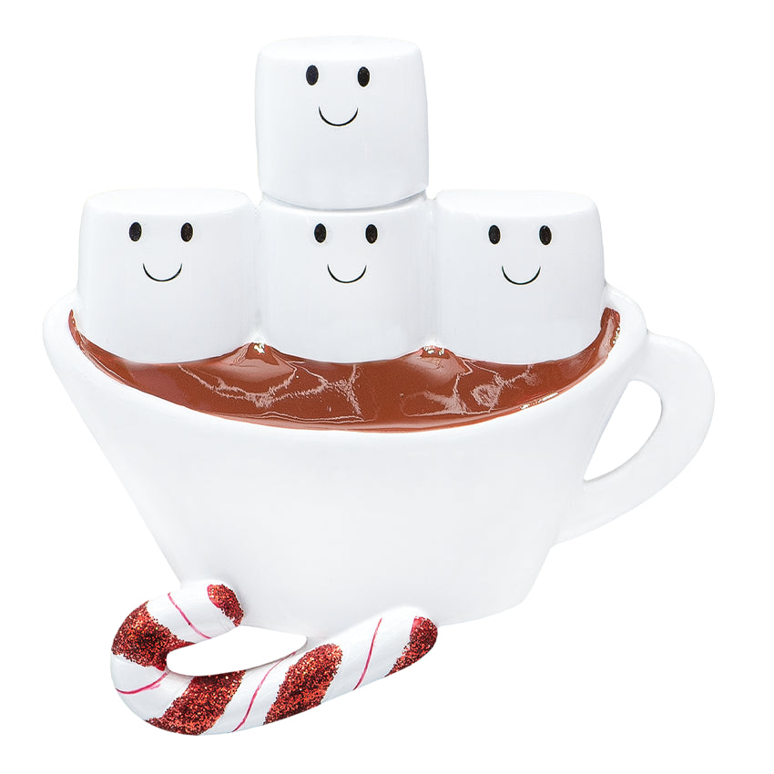 Personalized Hot Chocolate Family of 4 Christmas Ornament
