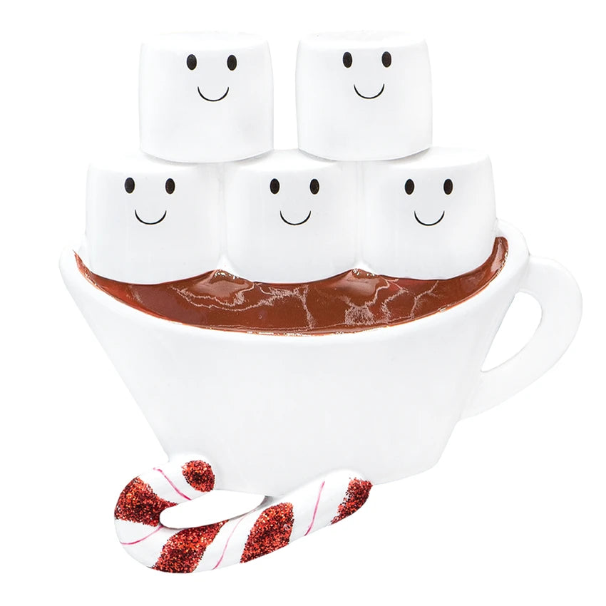 Custom Hot Chocolate Family of 5 Christmas Ornament