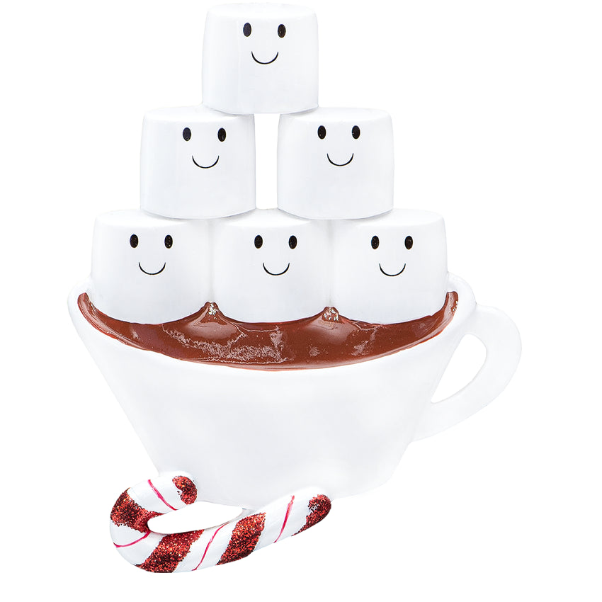 Custom Hot Chocolate Family of 6 Christmas Ornament