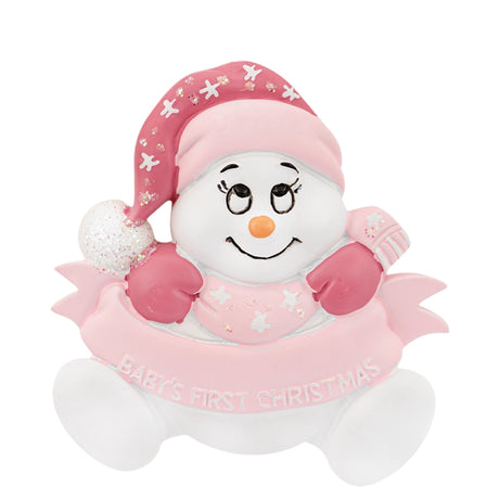 Personalized Baby's First Christmas Ornament Girl - Snowbaby Gift