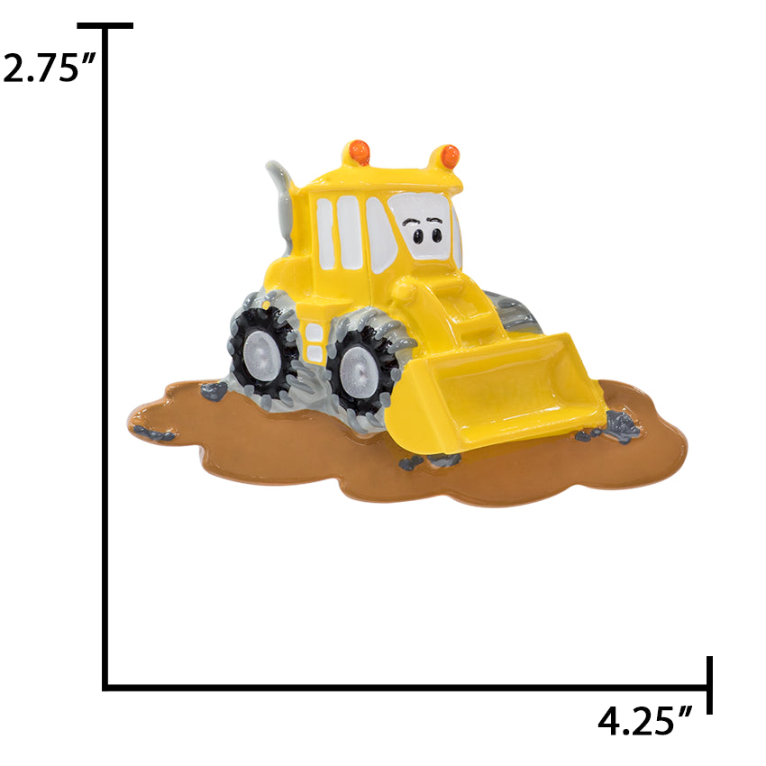 Personalized Bulldozer Christmas Ornament