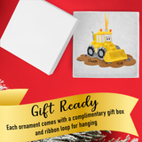 Personalized Bulldozer Christmas Ornament