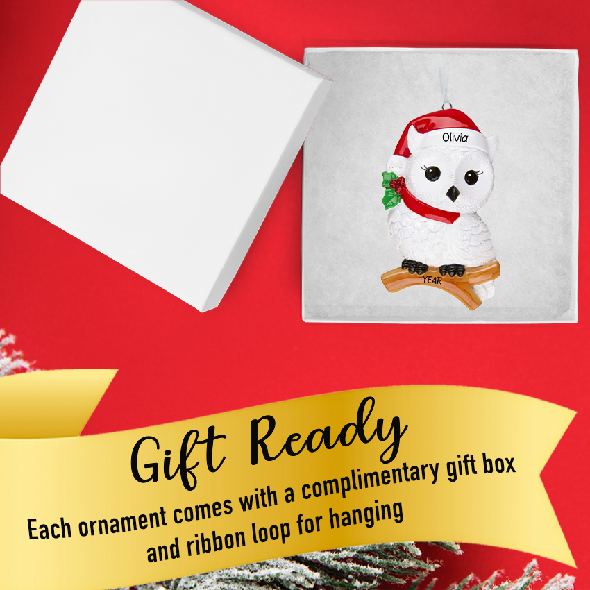 Personalized Owl Christmas Ornament