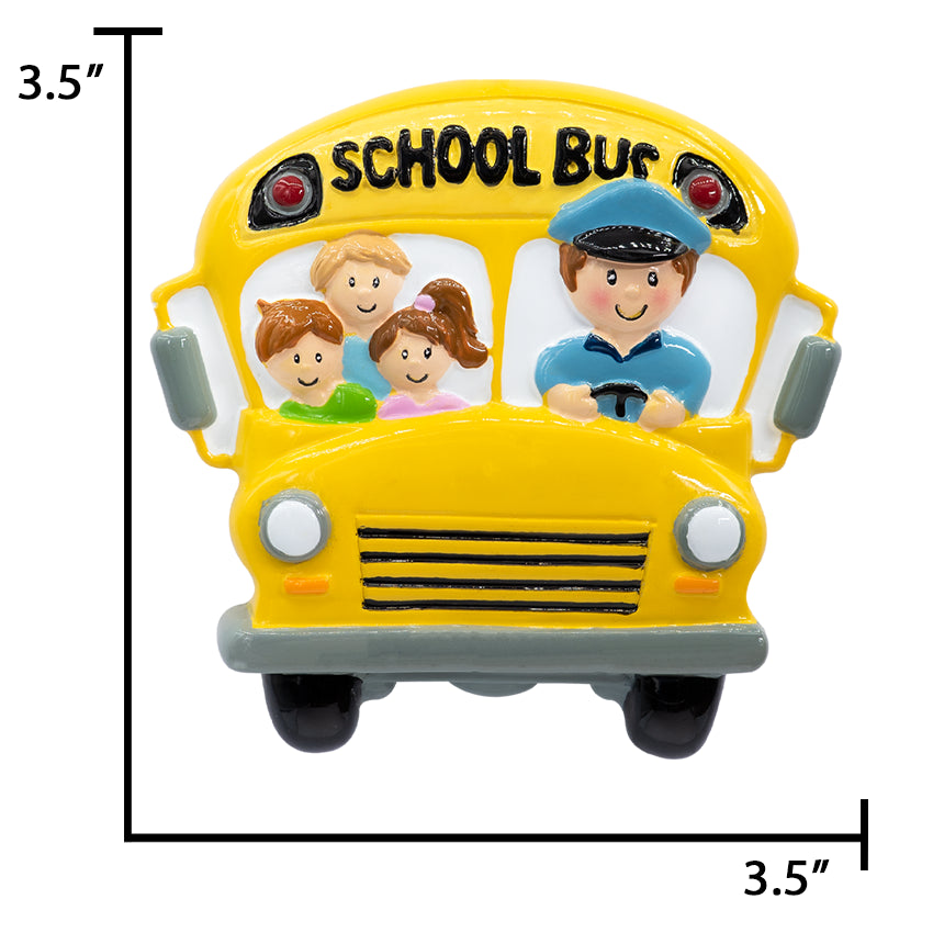 Personalized School Bus Christmas Ornament