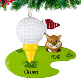 Personalized Golf Squirrel Christmas Ornament