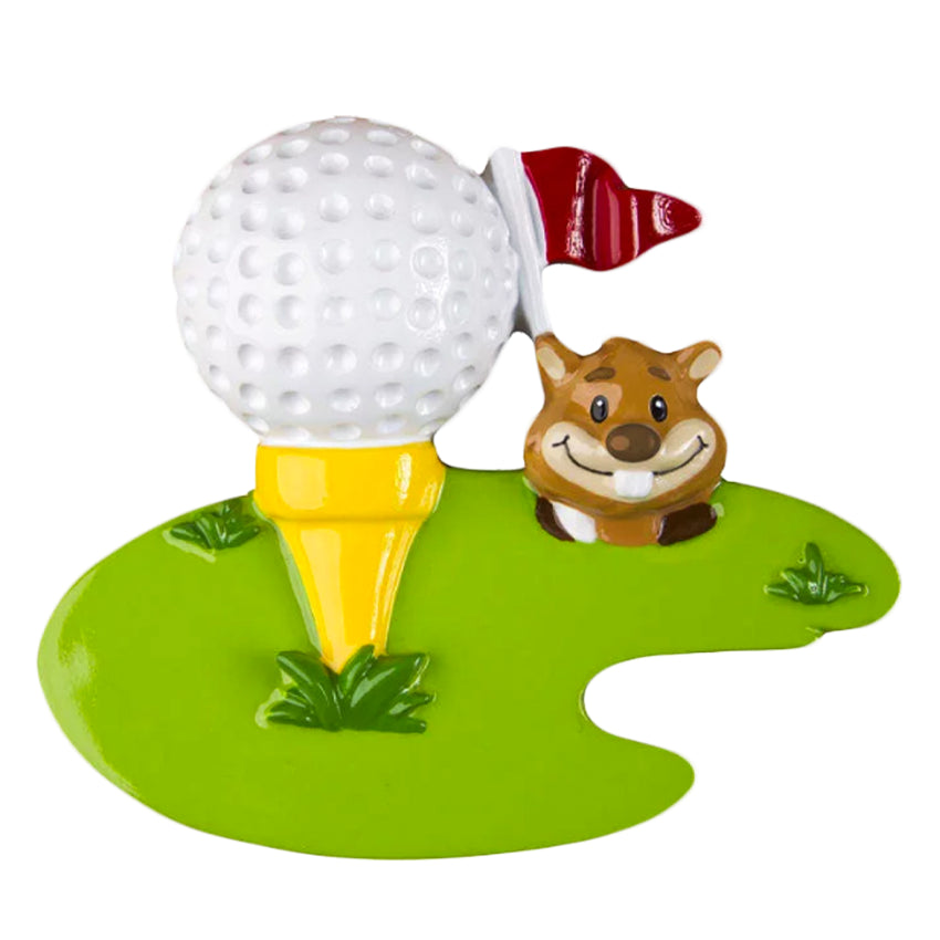 Personalized Golf Squirrel Christmas Ornament