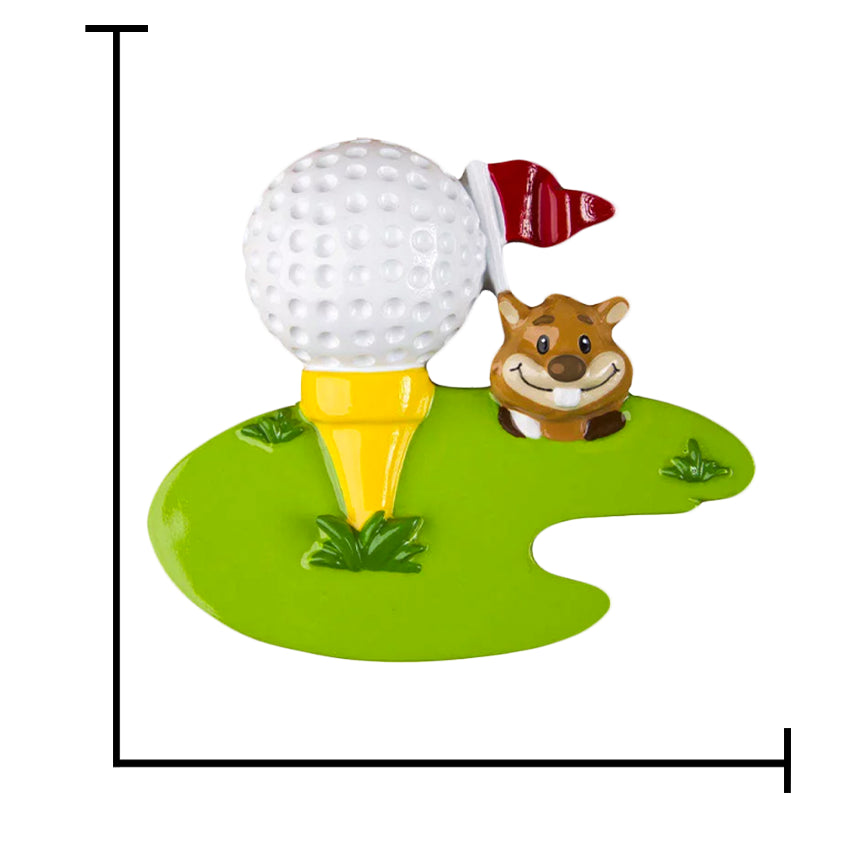 Personalized Golf Squirrel Christmas Ornament