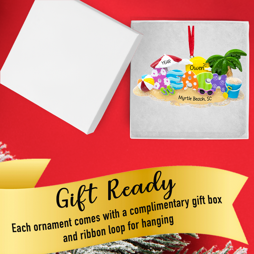 Personalized Beach Decoration Christmas Ornament