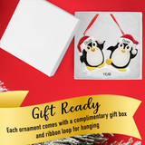 Personalized Penguin Couple Ornament for Christmas Tree