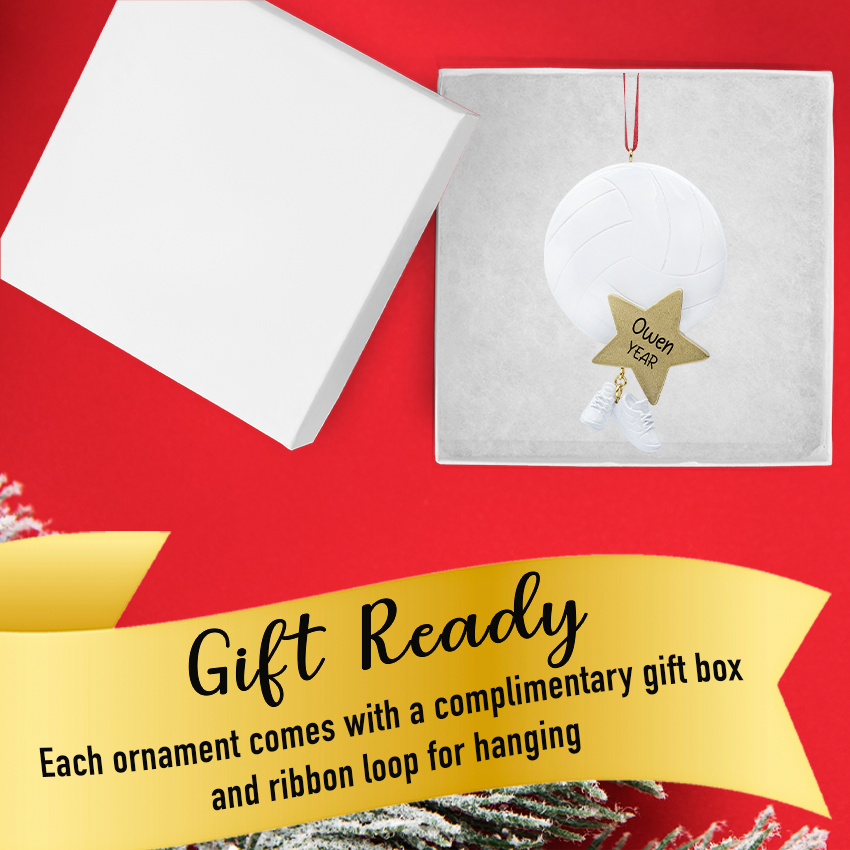 Personalized Volleyball Ball Christmas Ornament With Cleats 2025