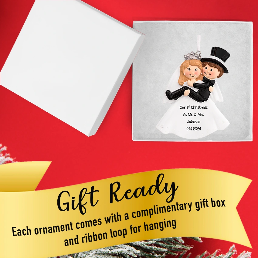 Personalized First Christmas as Mr and Mrs Ornament