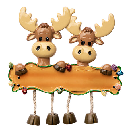 Personalized Moose Couple Christmas Ornament 2025