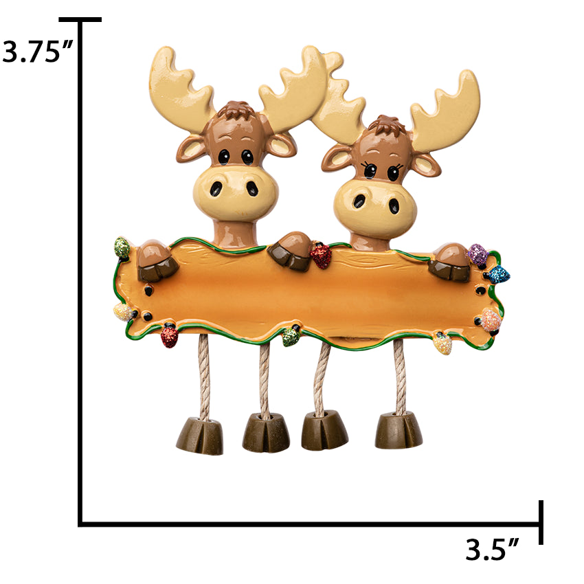 Personalized Moose Couple Christmas Ornament 2025