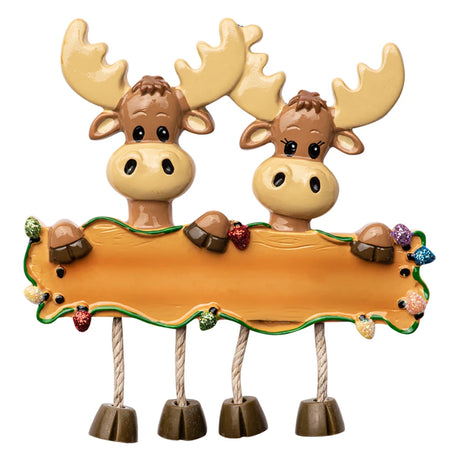 Personalized Moose Couple Christmas Ornament 2025