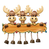 Personalized Moose Family of Three Christmas Ornament