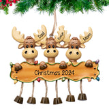 Personalized Moose Family of Three Christmas Ornament