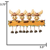 Personalized Moose Family of Four Christmas Ornament
