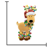 Personalized Reindeer Tangled in Light Christmas Ornament