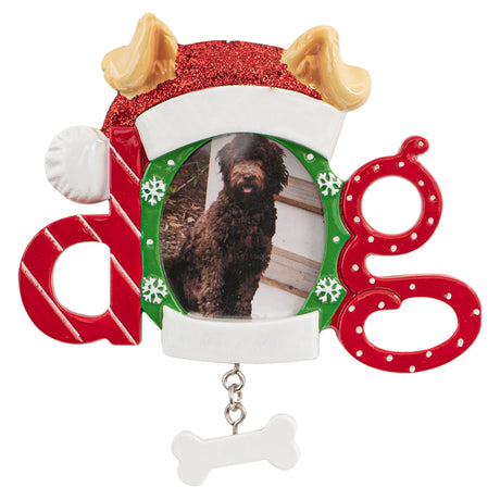 Personalized Dog Picture Frame Christmas Ornament