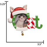 Custom Cat Photo Frame Christmas Ornament