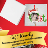Custom Cat Photo Frame Christmas Ornament