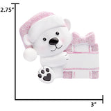 Personalized Baby's First Christmas Ornament Girl - Baby Bear