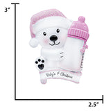 Custom My Baby's First Christmas Ornament - Baby Girl with Bottle